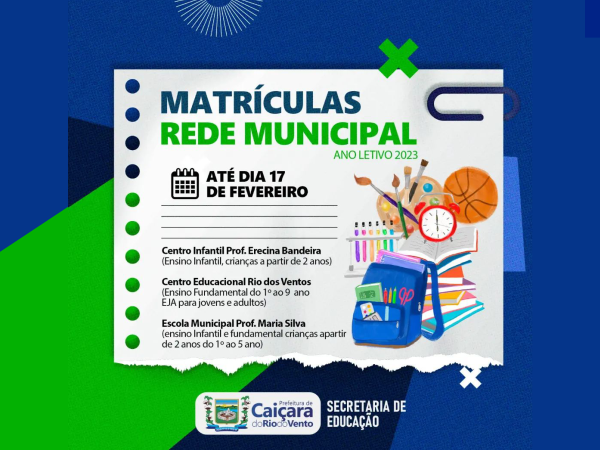 Matrículas Rede Municipal. Ano Letivo 2023